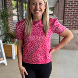 Berry Leopard Top