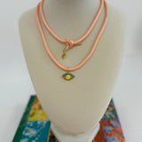 Pink Lurex Necklace Cord | Evil Eye Charm