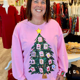 Pink Mahjong Christmas Tree Sweatshirt