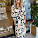 Mocha Floral Shirt Dress