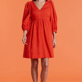 Eva Linen Dress | Orange Linen