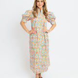 Floral Ruffle Neck Maxi