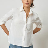 White Poplin Button Down