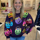 Halloween Candy Sweatshirt | Dark Purple