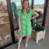 Green Print Dress