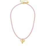 Gold Heart on Beaded Necklace