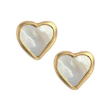 Mother of Pearl Heart Studs