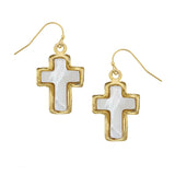 Mother of Pearl Cross Earring