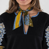 Hand-Stitched Silk Scarfette | Bluebonnet