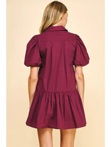Wine Tiered Dress