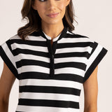 Audrey Dress | Black Stripe