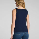 Ponte Square Neck Tank | Navy