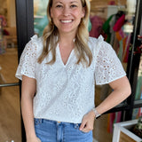 White Eyelet Top