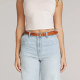 Horse Bit Leather Belt | Camel