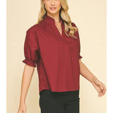 Garnet Puff Sleeve Top