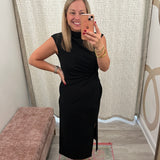 Autumn Scuba Crepe Dress | Black