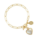 Mother of Pearl Heart Bracelet