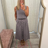 Scout Skirt | Lilac Pinstripe