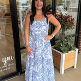 Blue Palms Dress