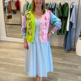 Colorblock Easter Bunny Cardigan