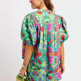 Tropical Pleat Top