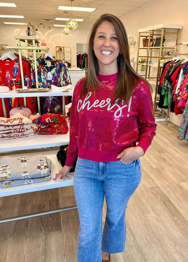 Hot Pink Cheers Sweater