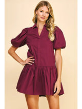 Wine Tiered Dress