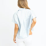 Blue Stripe Floral Top
