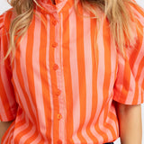 Coral Ruffle Top