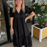 Black Tiered Midi