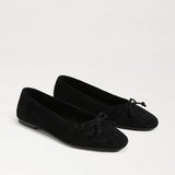 Ruthie Woven Flat | Black Suede