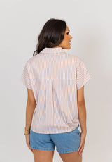 Striped Collar Poplin Top