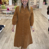 Beth Corduroy Midi | Brown