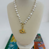 Baroque Pearl Necklace | Snail Charm