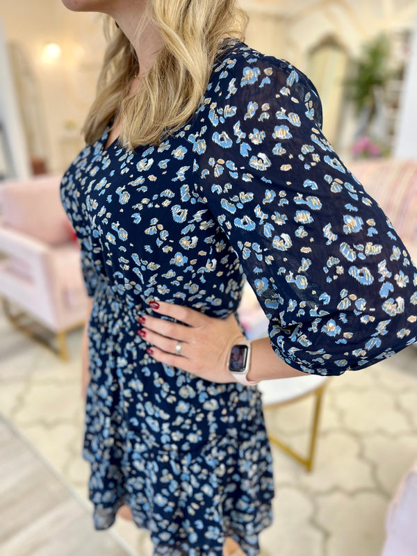 Midnight Leopard Cinched Dress