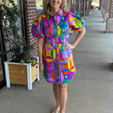 Britt Dress | Floral Palm