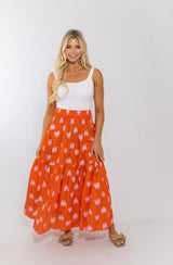 Orange Tulip Maxi Skirt