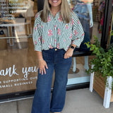 Stripe Floral Bubble Top