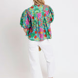 Tropical Pleat Top