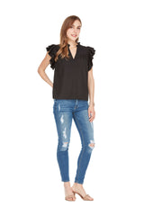 Black Ruffle Top