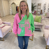 Wicked Green & Pink Sweatshirt