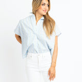 Blue Stripe Floral Top