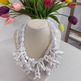 Coral Statement Necklace | White