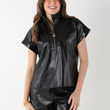 Poppy Pullover | Black Leather