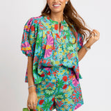 Tropical Pleat Top