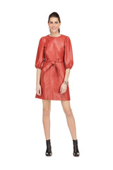 Brick Red Belted Dress