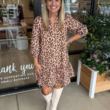 Brown Leopard Dress