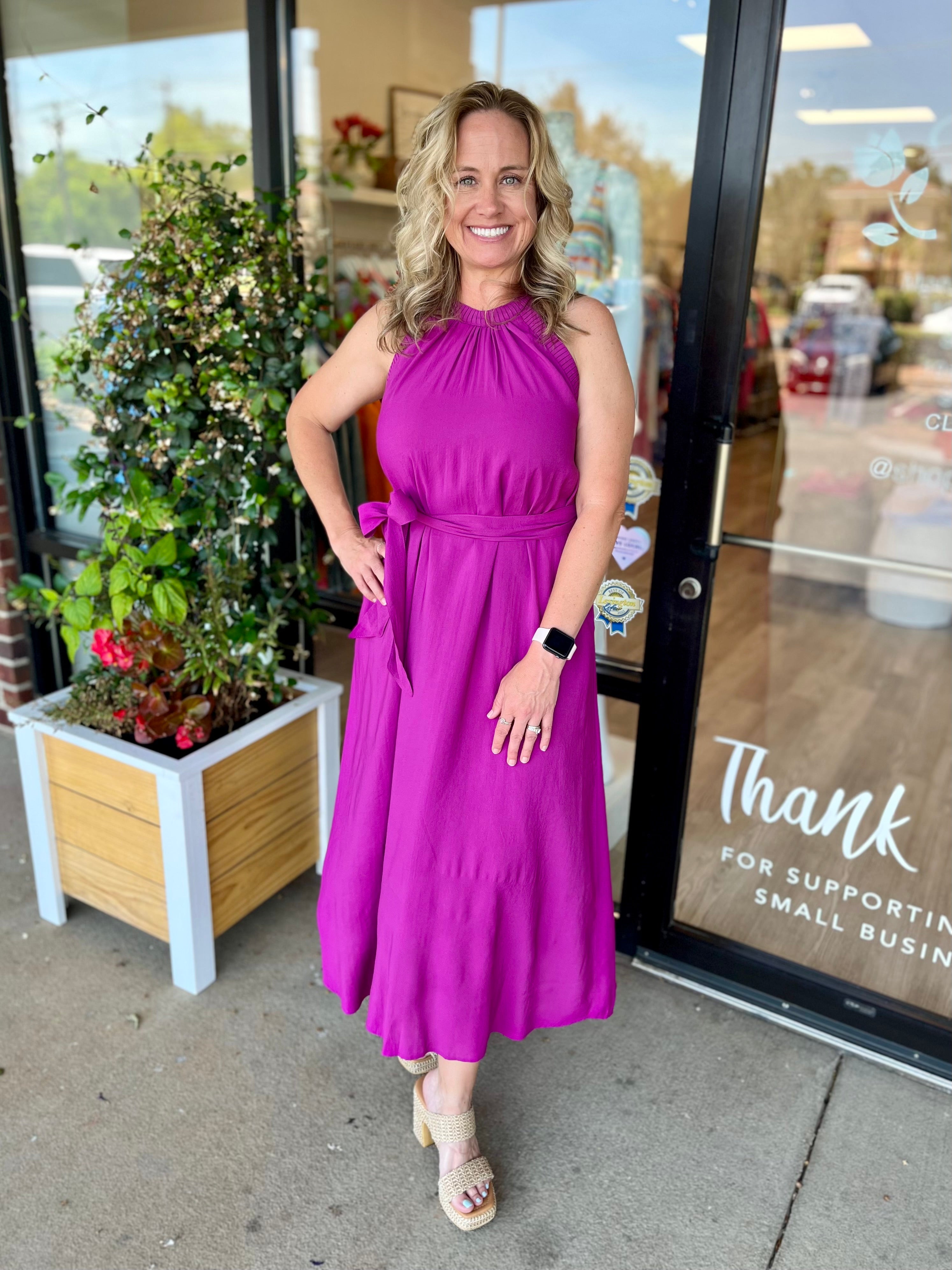 Magenta Halter Dress