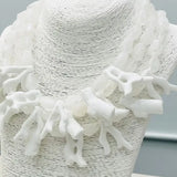 Coral Statement Necklace | White