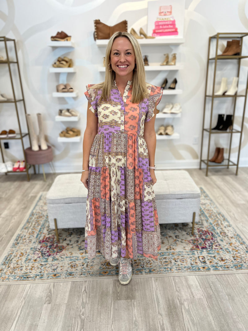 Block Print Tiered Maxi